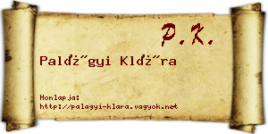 Palágyi Klára névjegykártya